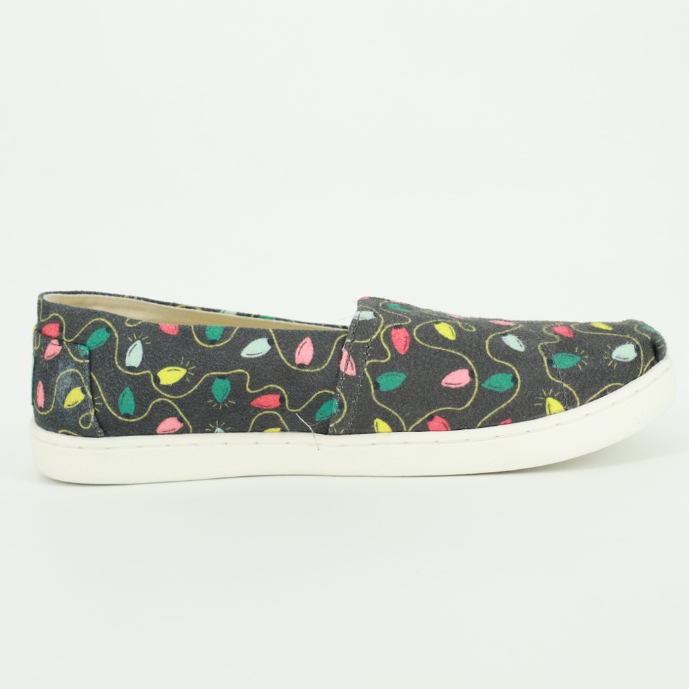 TOMS Forged Iron Tree Lights Youth Belmont Slip On Shoes Youth Size 5